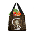 Gold New Zealand Eel Grocery Bag Aotearoa Maori Tuna With Kotiate Weapon