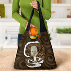 Gold New Zealand Eel Grocery Bag Aotearoa Maori Tuna With Kotiate Weapon