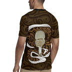Gold New Zealand Eel Rugby Jersey Aotearoa Maori Tuna With Kotiate Weapon