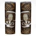 Gold New Zealand Eel Skinny Tumbler Aotearoa Maori Tuna With Kotiate Weapon