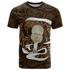 Gold New Zealand Eel T Shirt Aotearoa Maori Tuna With Kotiate Weapon