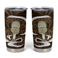 Gold New Zealand Eel Tumbler Cup Aotearoa Maori Tuna With Kotiate Weapon
