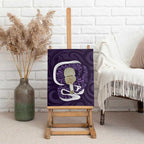 Purple New Zealand Eel Canvas Wall Art Aotearoa Maori Tuna With Kotiate Weapon