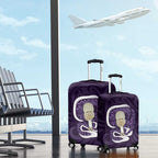 Purple New Zealand Eel Luggage Cover Aotearoa Maori Tuna With Kotiate Weapon