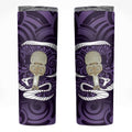 Purple New Zealand Eel Skinny Tumbler Aotearoa Maori Tuna With Kotiate Weapon