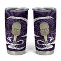 Purple New Zealand Eel Tumbler Cup Aotearoa Maori Tuna With Kotiate Weapon