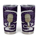 Purple New Zealand Eel Tumbler Cup Aotearoa Maori Tuna With Kotiate Weapon