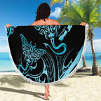 New Zealand Stingray Beach Blanket Aotearoa Whai With Maori Paua Shell