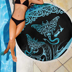 New Zealand Stingray Beach Blanket Aotearoa Whai With Maori Paua Shell