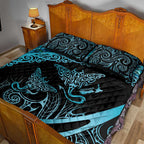 New Zealand Stingray Quilt Bed Set Aotearoa Whai With Maori Paua Shell