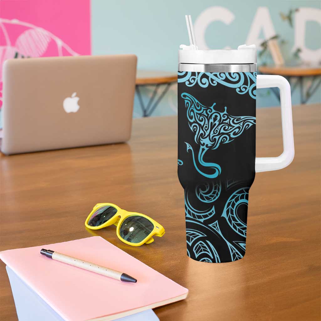New Zealand Stingray Tumbler With Handle Aotearoa Whai With Maori Paua Shell