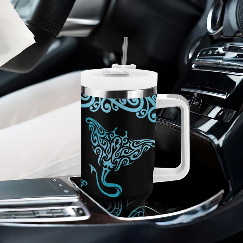 New Zealand Stingray Tumbler With Handle Aotearoa Whai With Maori Paua Shell