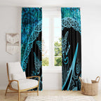 New Zealand Stingray Window Curtain Aotearoa Whai With Maori Paua Shell