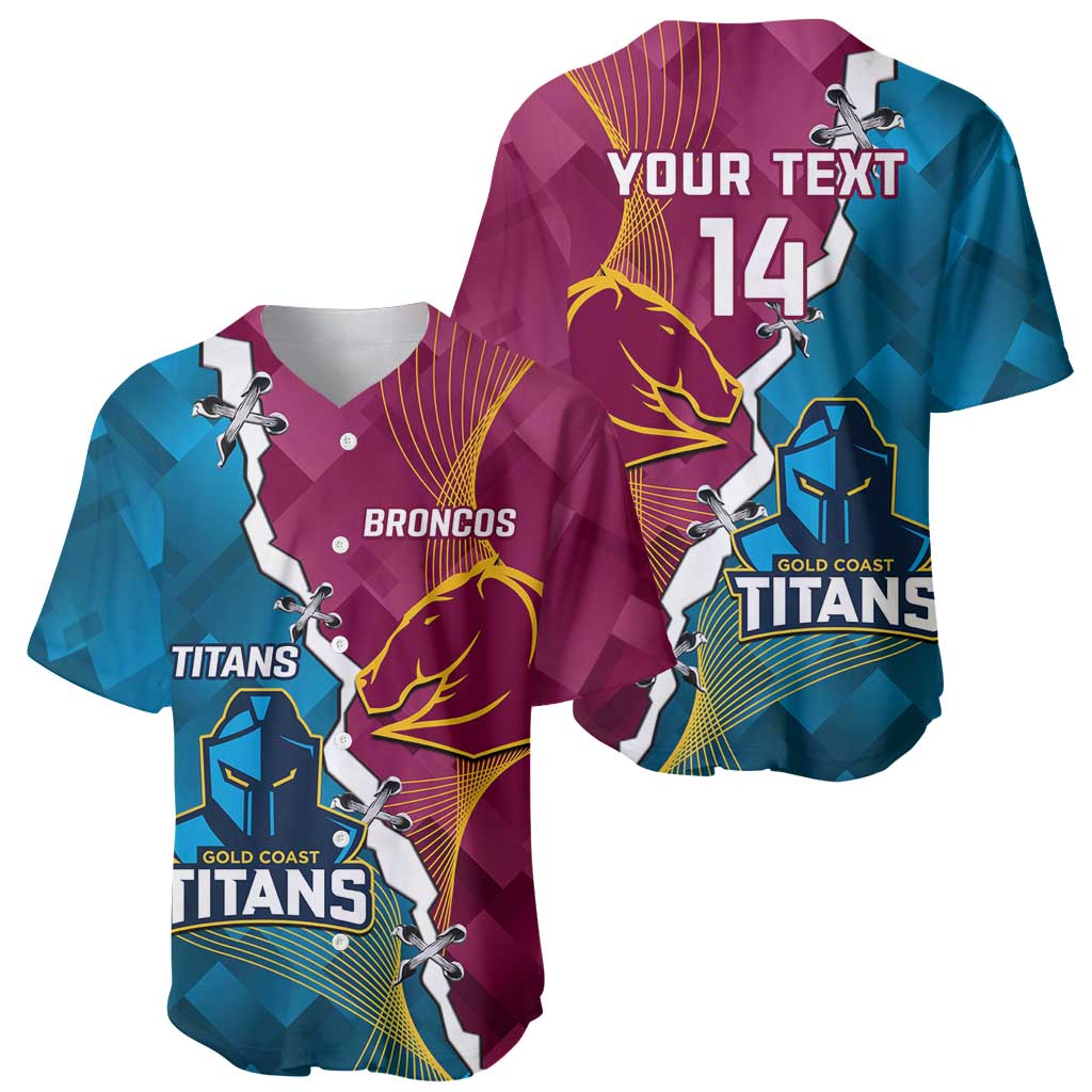 Custom Broncos And Titans Rugby 2024 Baseball Jersey Dynamic Style