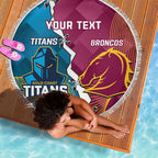 Custom Broncos And Titans Rugby 2024 Beach Blanket Dynamic Style