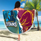 Custom Broncos And Titans Rugby 2024 Beach Blanket Dynamic Style