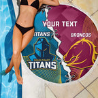 Custom Broncos And Titans Rugby 2024 Beach Blanket Dynamic Style