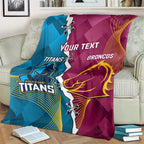 Custom Broncos And Titans Rugby 2024 Blanket Dynamic Style