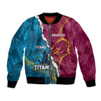 Custom Broncos And Titans Rugby 2024 Bomber Jacket Dynamic Style