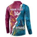 Custom Broncos And Titans Rugby 2024 Button Sweatshirt Dynamic Style