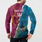 Custom Broncos And Titans Rugby 2024 Button Sweatshirt Dynamic Style
