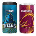 Broncos And Titans Rugby 2024 Can Cooler Tumbler Dynamic Style
