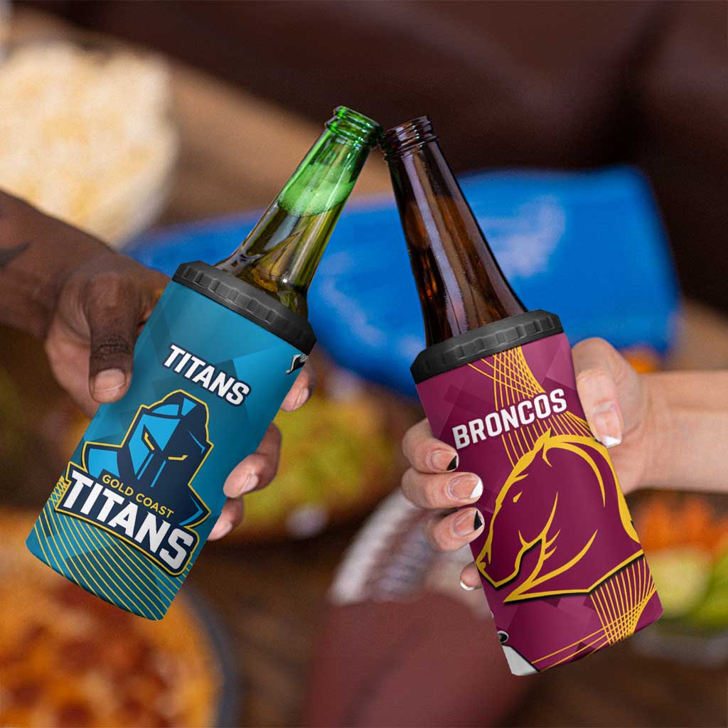 Broncos And Titans Rugby 2024 Can Cooler Tumbler Dynamic Style