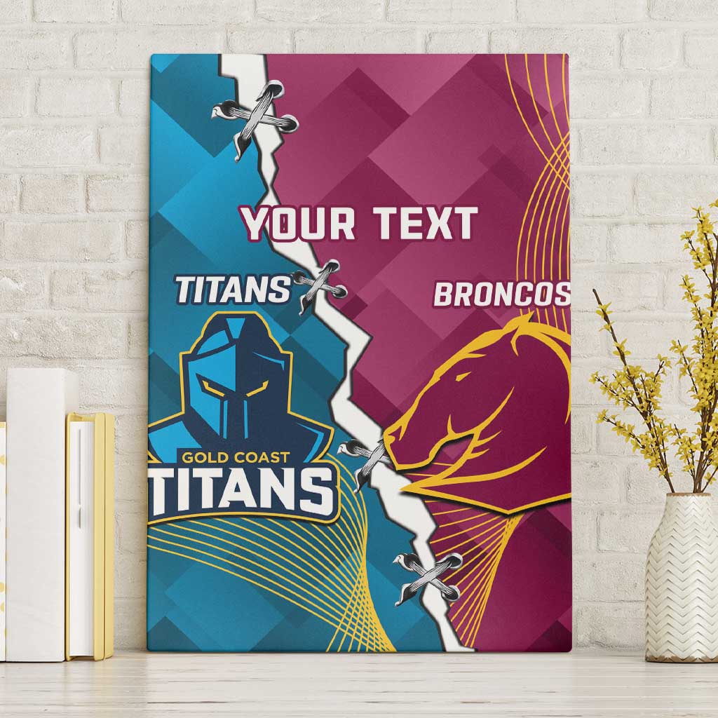Custom Broncos And Titans Rugby 2024 Canvas Wall Art Dynamic Style