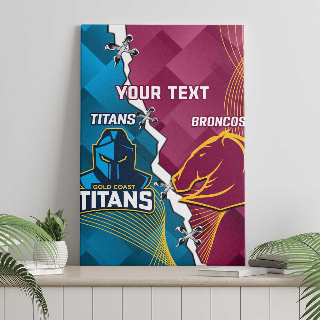 Custom Broncos And Titans Rugby 2024 Canvas Wall Art Dynamic Style