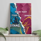 Custom Broncos And Titans Rugby 2024 Canvas Wall Art Dynamic Style