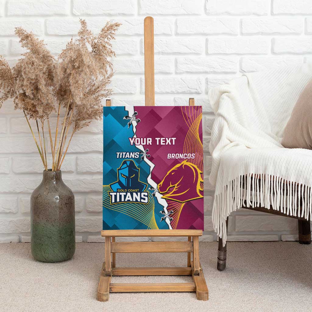 Custom Broncos And Titans Rugby 2024 Canvas Wall Art Dynamic Style