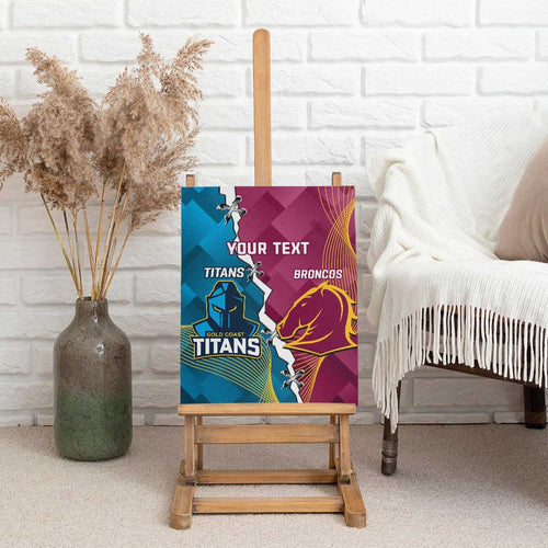Custom Broncos And Titans Rugby 2024 Canvas Wall Art Dynamic Style