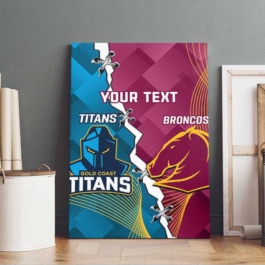 Custom Broncos And Titans Rugby 2024 Canvas Wall Art Dynamic Style
