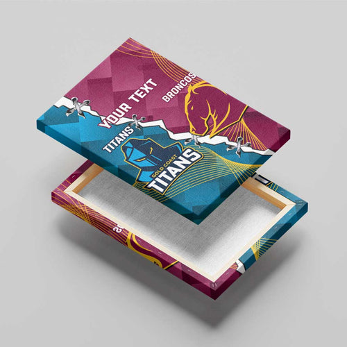 Custom Broncos And Titans Rugby 2024 Canvas Wall Art Dynamic Style