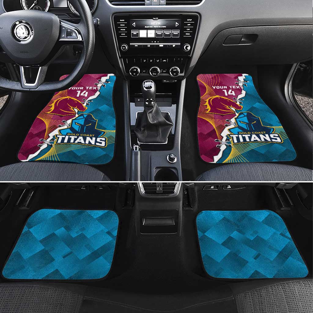 Custom Broncos And Titans Rugby 2024 Car Mats Dynamic Style