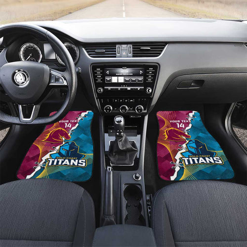 Custom Broncos And Titans Rugby 2024 Car Mats Dynamic Style