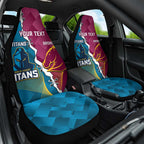 Custom Broncos And Titans Rugby 2024 Car Seat Cover Dynamic Style