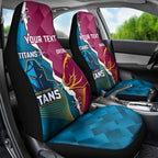Custom Broncos And Titans Rugby 2024 Car Seat Cover Dynamic Style