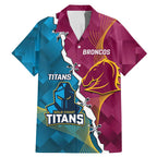 Custom Broncos And Titans Rugby 2024 Family Matching Mermaid Dress and Hawaiian Shirt Dynamic Style
