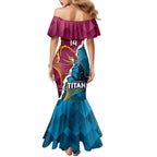 Custom Broncos And Titans Rugby 2024 Family Matching Mermaid Dress and Hawaiian Shirt Dynamic Style