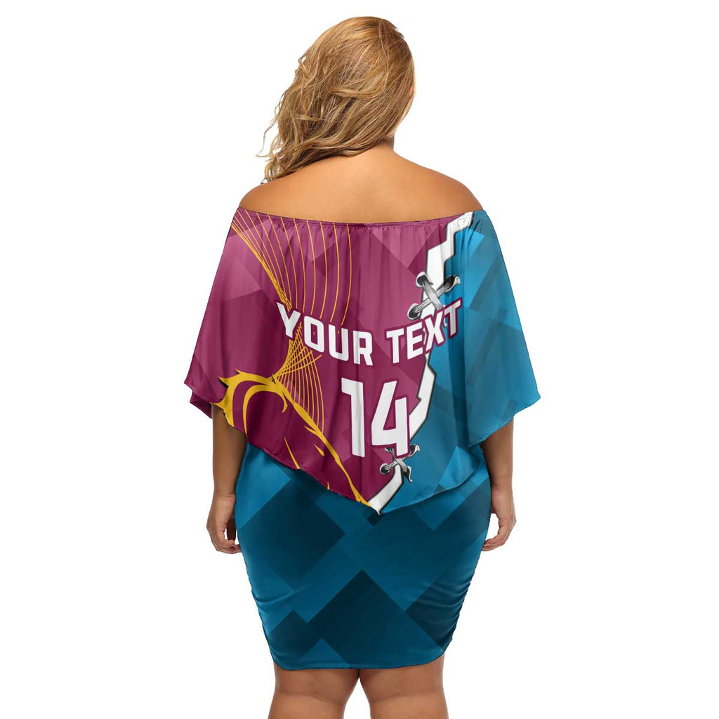 Custom Broncos And Titans Rugby 2024 Family Matching Off Shoulder Short Dress and Hawaiian Shirt Dynamic Style