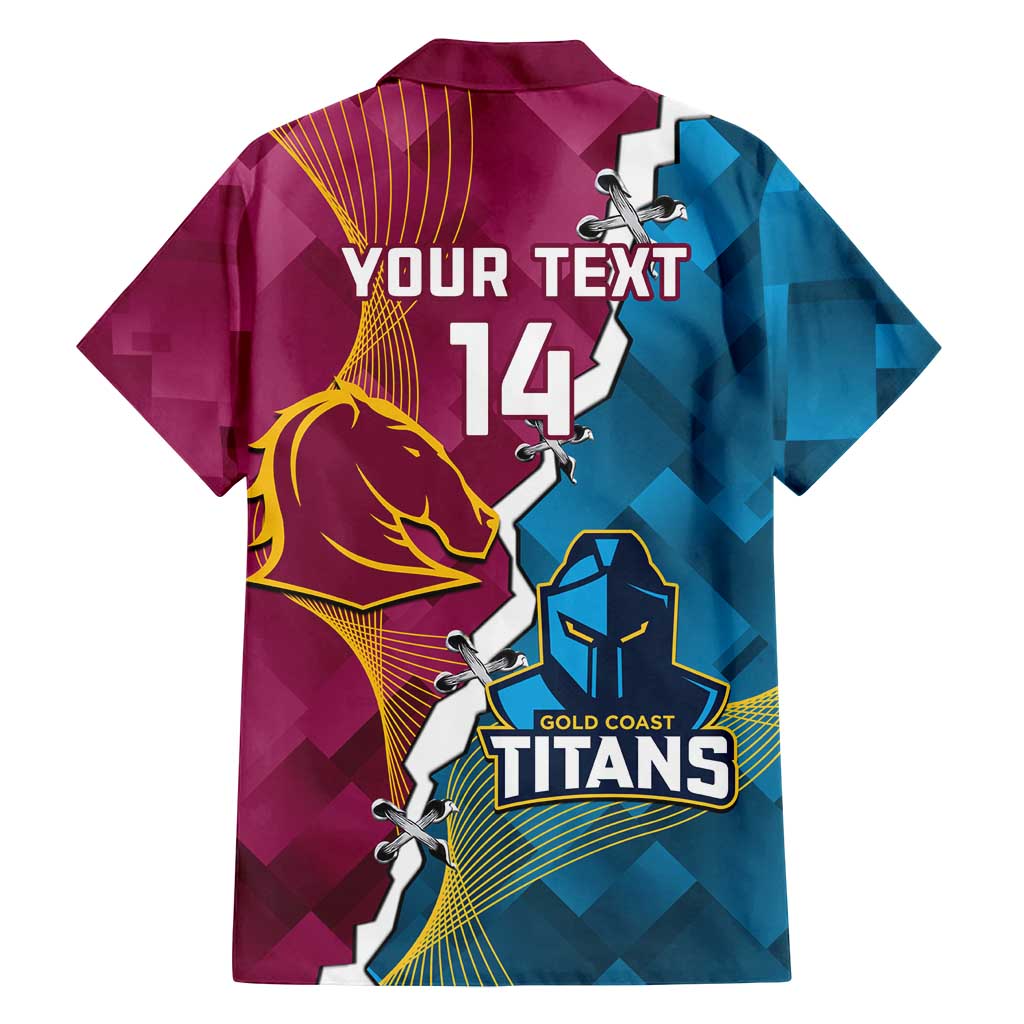 Custom Broncos And Titans Rugby 2024 Family Matching Summer Maxi Dress and Hawaiian Shirt Dynamic Style