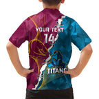 Custom Broncos And Titans Rugby 2024 Family Matching Tank Maxi Dress and Hawaiian Shirt Dynamic Style