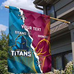 Custom Broncos And Titans Rugby 2024 Garden Flag Dynamic Style