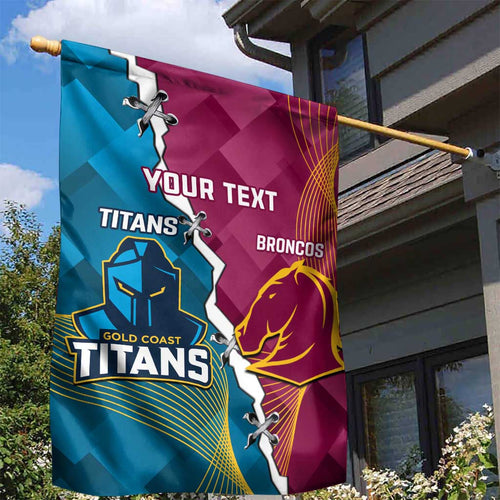Custom Broncos And Titans Rugby 2024 Garden Flag Dynamic Style