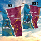 Custom Broncos And Titans Rugby 2024 Garden Flag Dynamic Style