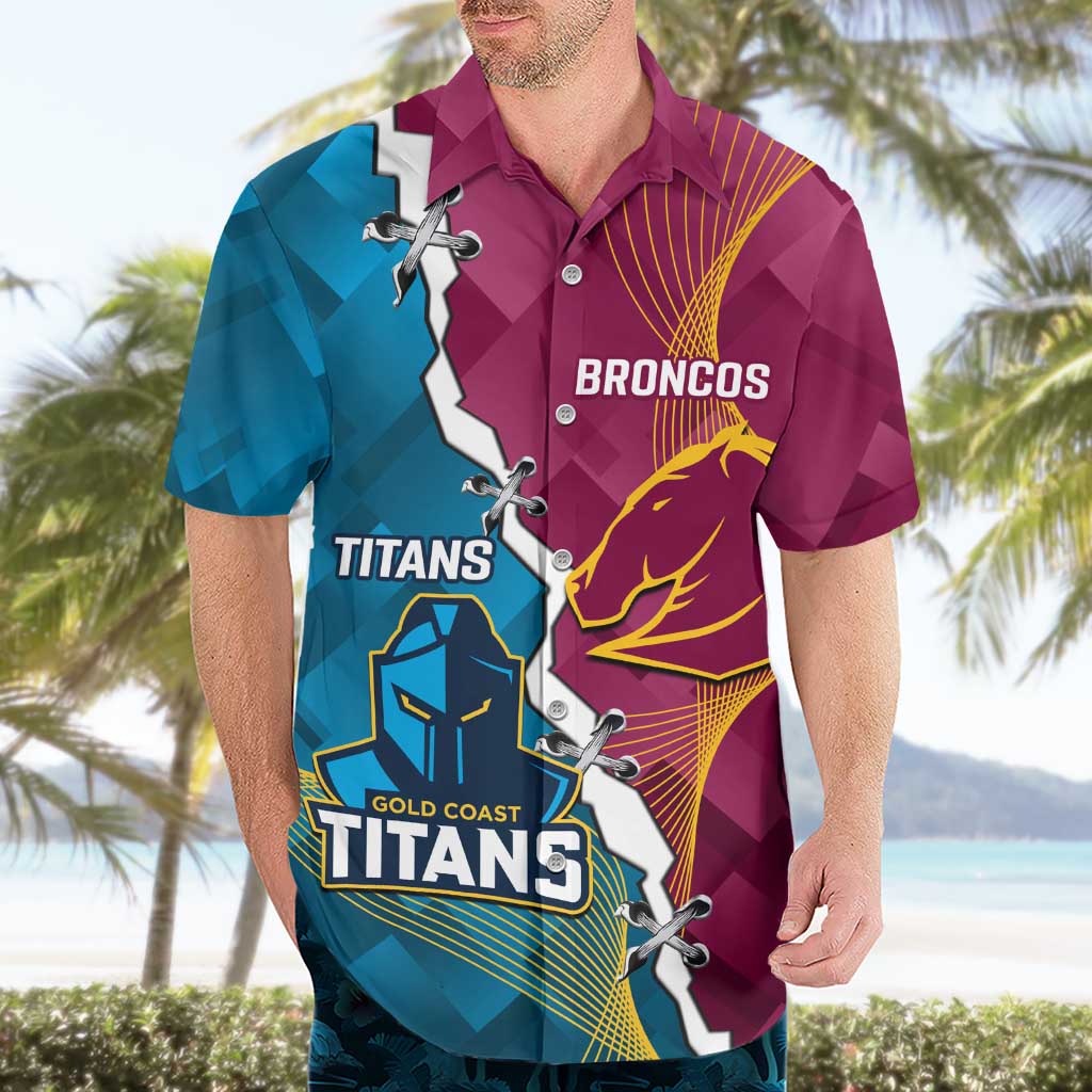 Custom Broncos And Titans Rugby 2024 Hawaiian Shirt Dynamic Style