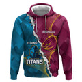 Custom Broncos And Titans Rugby 2024 Hoodie Dynamic Style