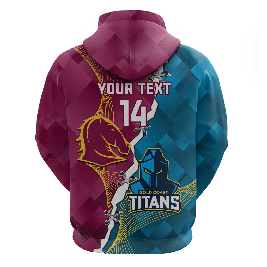 Custom Broncos And Titans Rugby 2024 Hoodie Dynamic Style