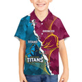 Custom Broncos And Titans Rugby 2024 Kid Hawaiian Shirt Dynamic Style